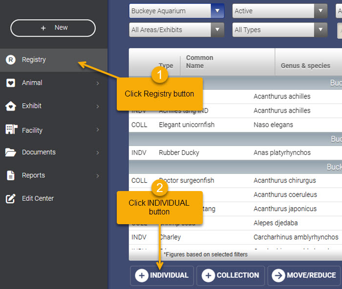 Animal Registry Adding Individual Animals OERCA Support