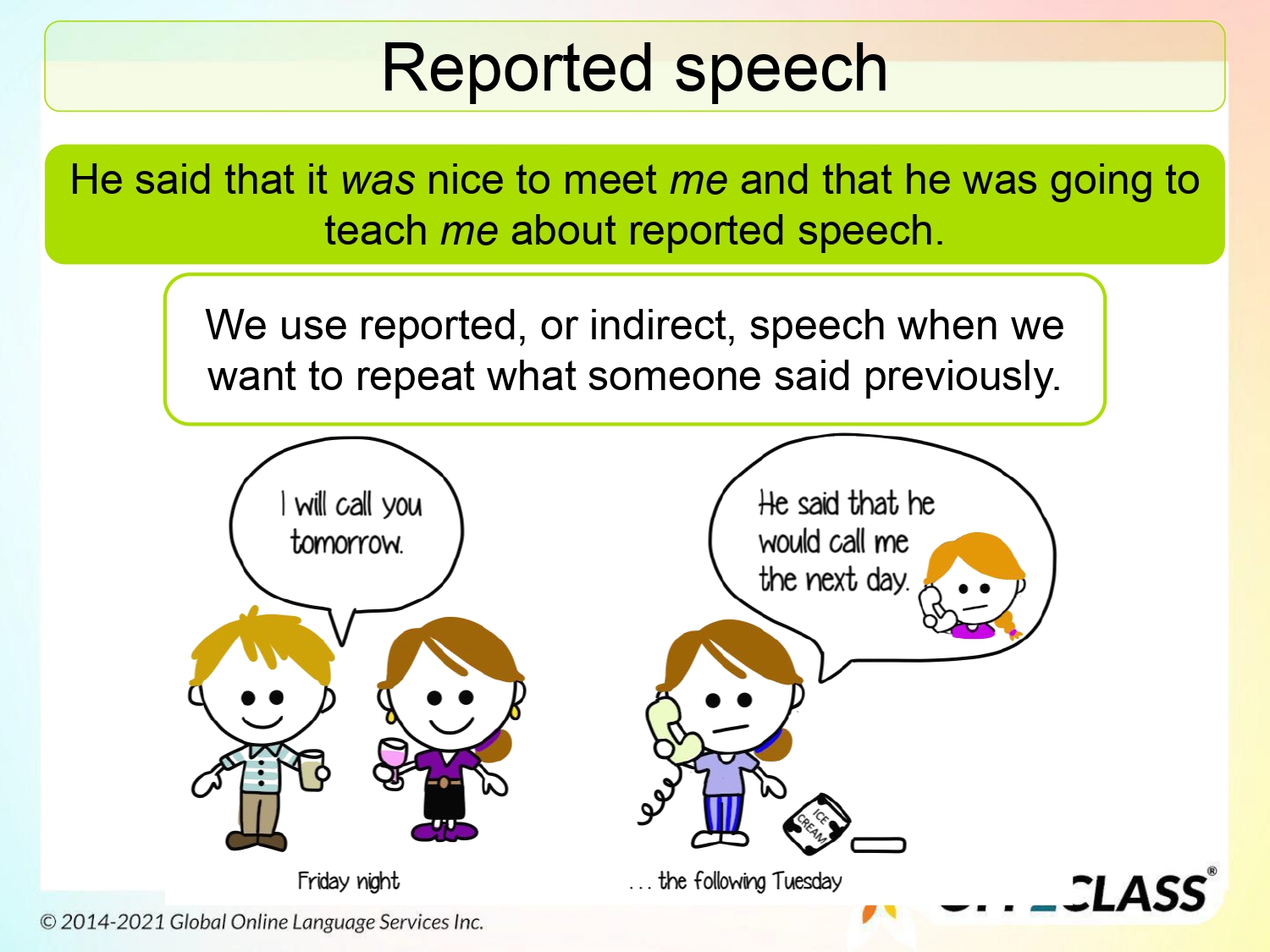 Reported Speech Free ESL Lesson Plan OER Commons