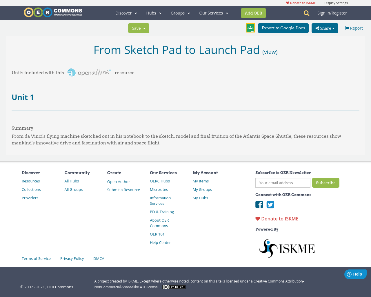 From Sketch Pad to Launch Pad OER Commons
