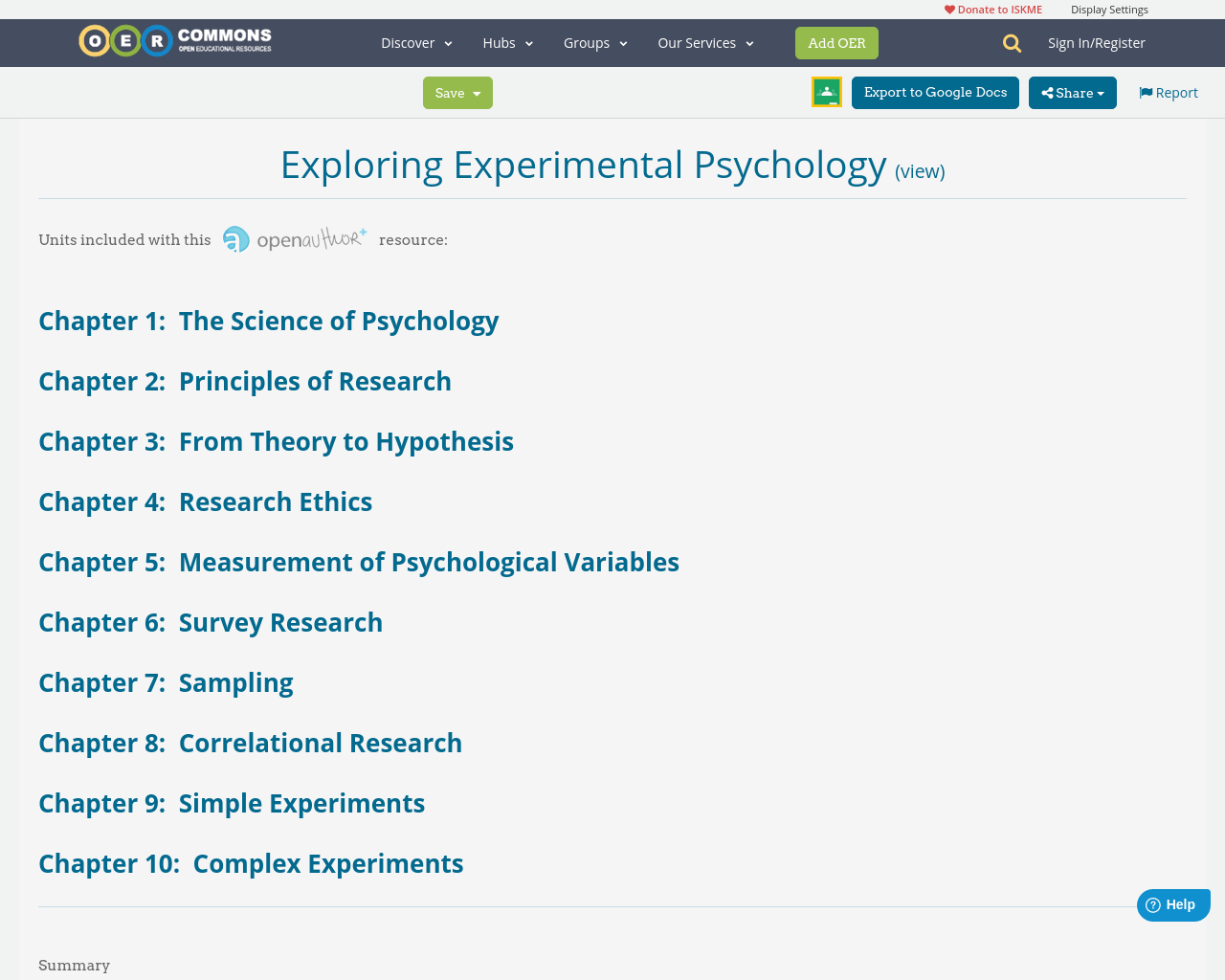 Exploring Experimental Psychology OER Commons