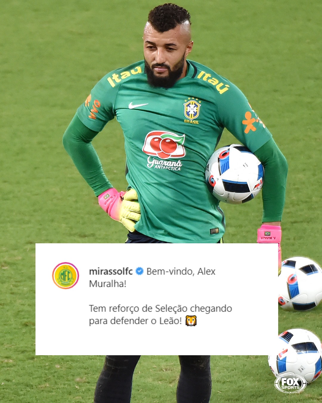 Mirassol anuncia a contratação do goleiro Alex Muralha, exseleção