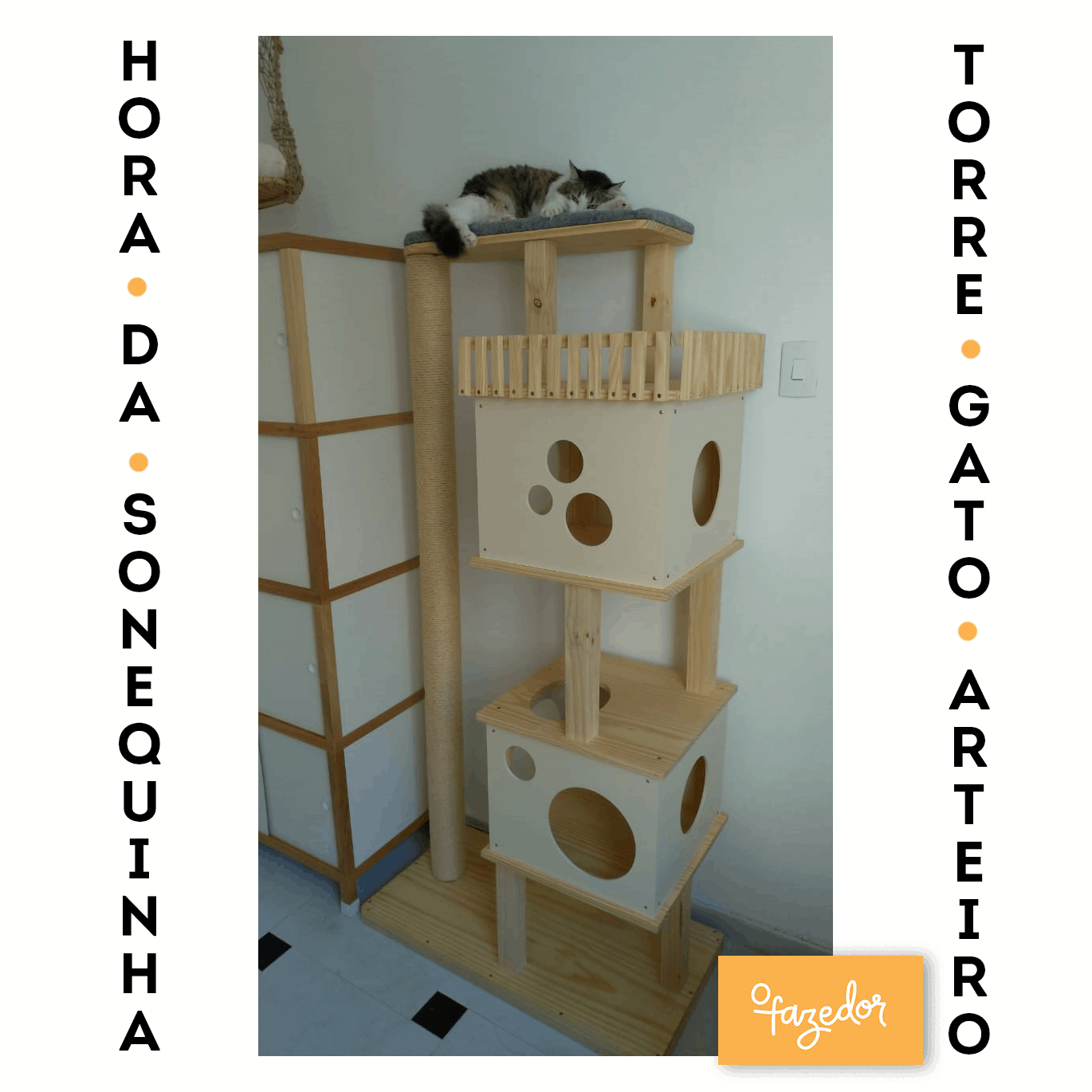 Torre Gato Arteiro Torre para gatos c/ arranhador de 170 cm