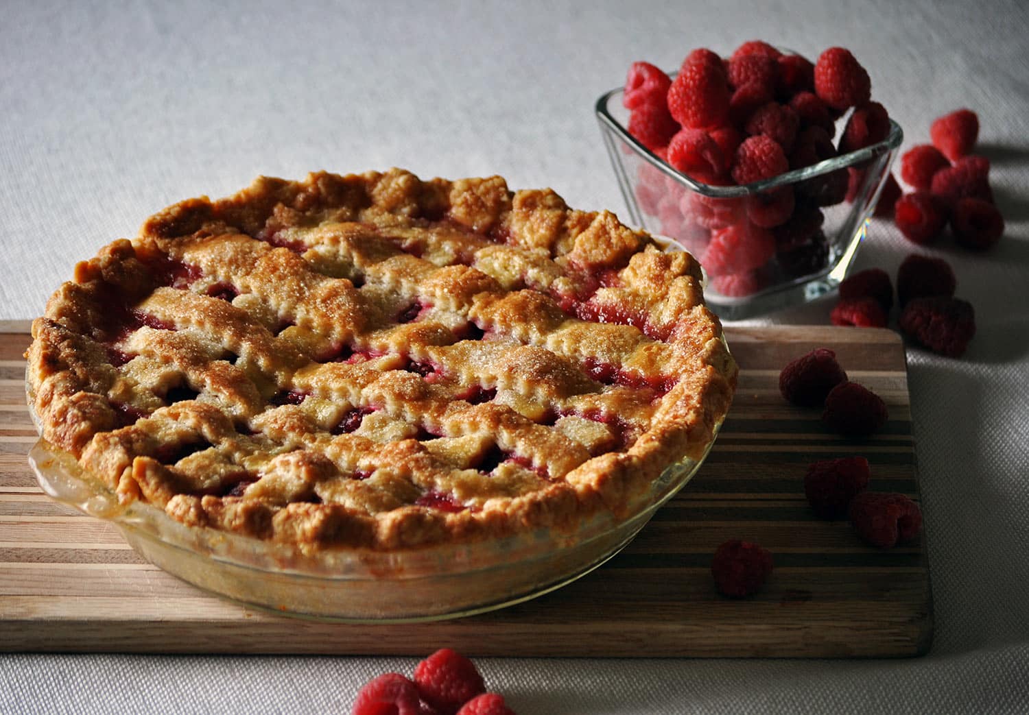 Fresh Raspberry Pie • Pie Of Batter And Dough