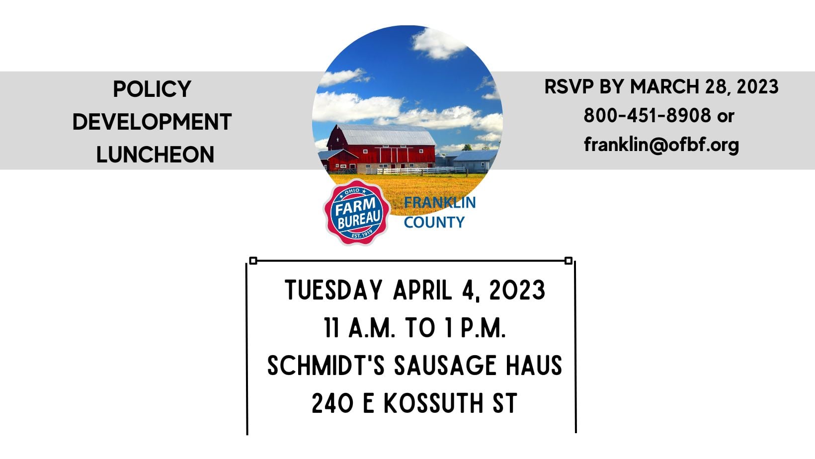 Franklin County Farm Bureau Policy Development Luncheon Ohio Farm Bureau