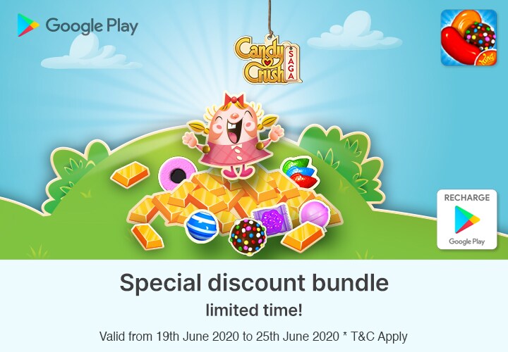 Candy Crush Saga Offer 2020 Buy Google Play Recharge Code & Get