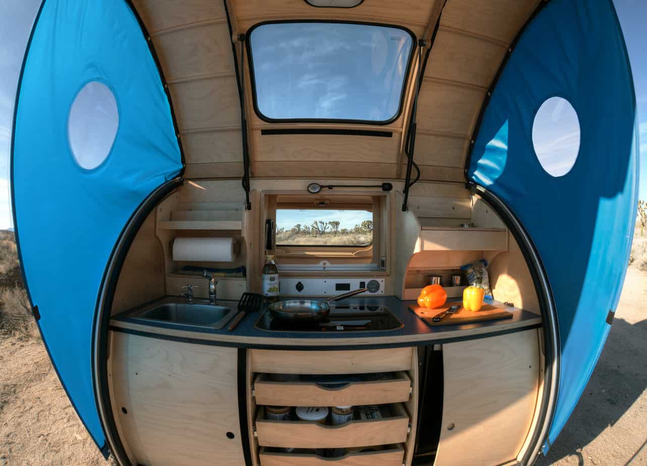 Tiny but Mighty Teardrop Campers with Kitchens Offer Big Advantages
