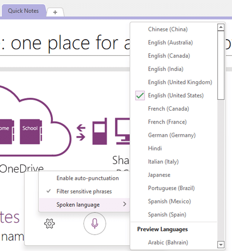 Dictation (speech to text) is now in OneNote Office Watch