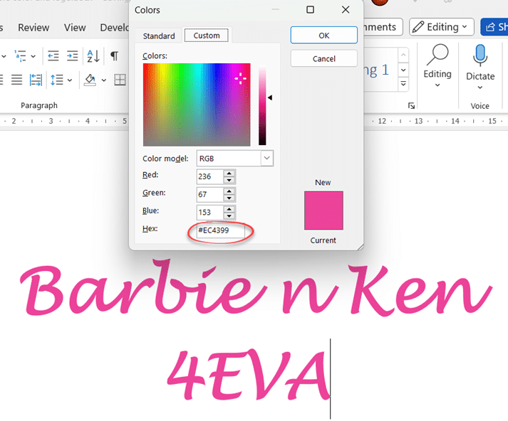 Get the right Barbie color for Word, PowerPoint and Office Office Watch