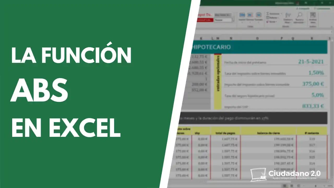 La función ABS en Excel Office a Tope