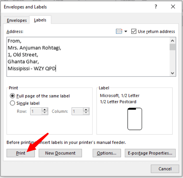 How to create and print labels in MS Word OfficeBeginner