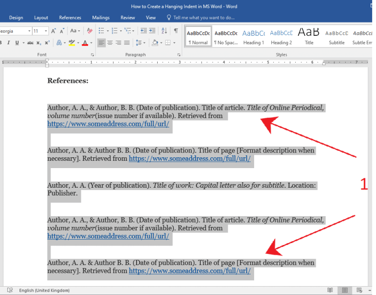 How to create a hanging indent in MS Word OfficeBeginner