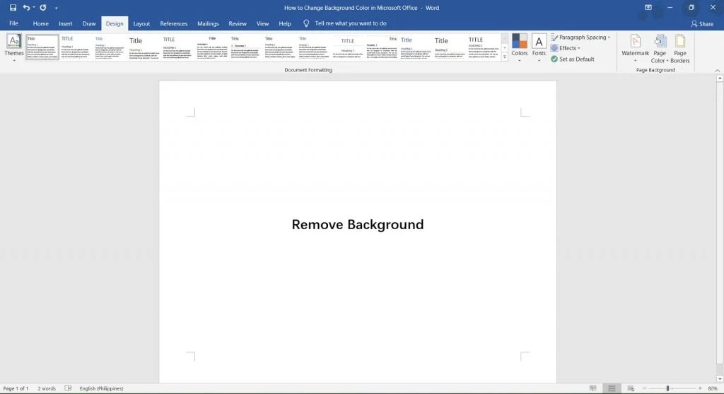 How to change background color in MS Word OfficeBeginner