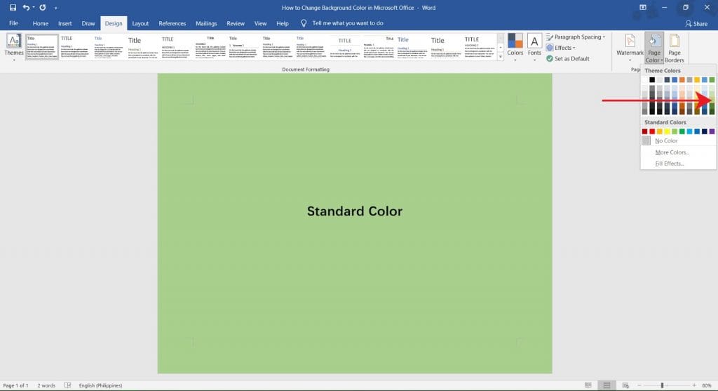 How to change background color in MS Word OfficeBeginner