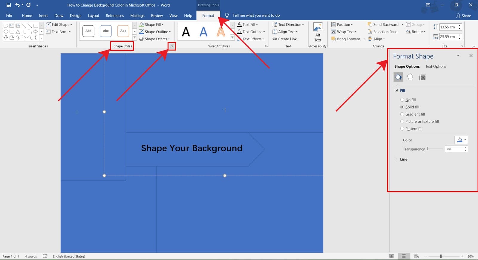How to change background color in MS Word OfficeBeginner