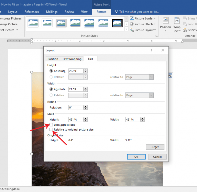 How to Fit a Picture to a Page in Word? OfficeBeginner