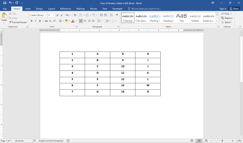 How to Rotate a Table in Word OfficeBeginner