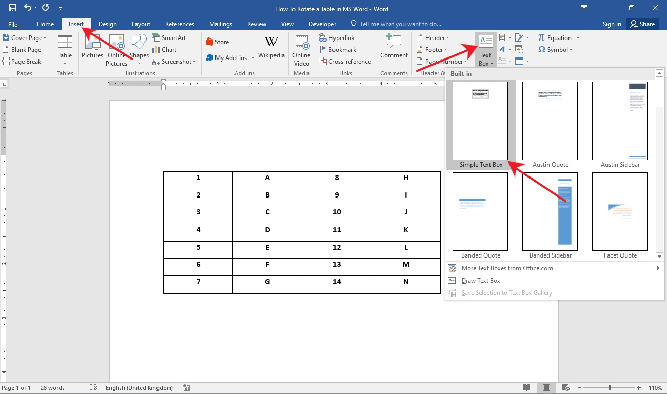 How to Rotate a Table in Word OfficeBeginner