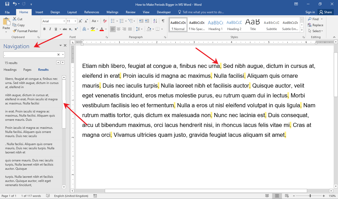 How to Make Periods Bigger in MS Word OfficeBeginner