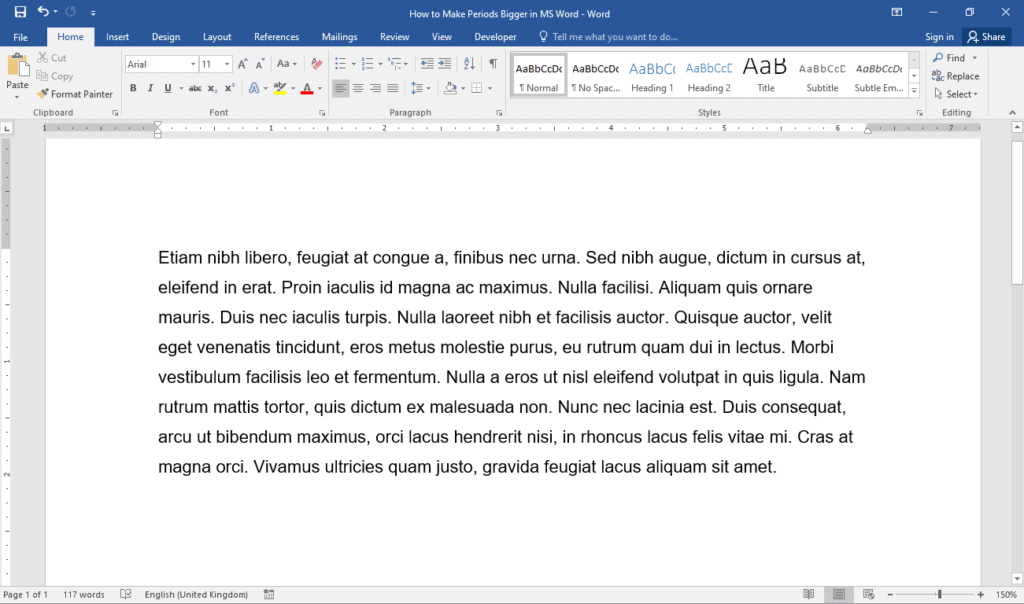 How to Make Periods Bigger in MS Word OfficeBeginner
