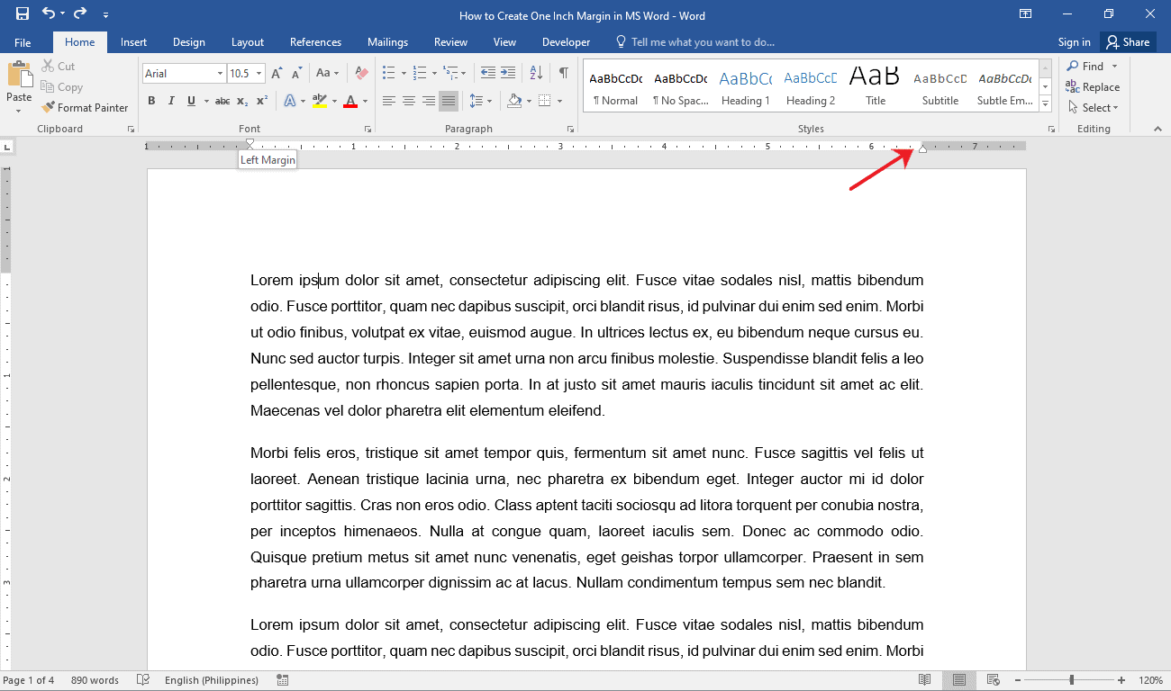 How to create oneinch margin in MS Word OfficeBeginner