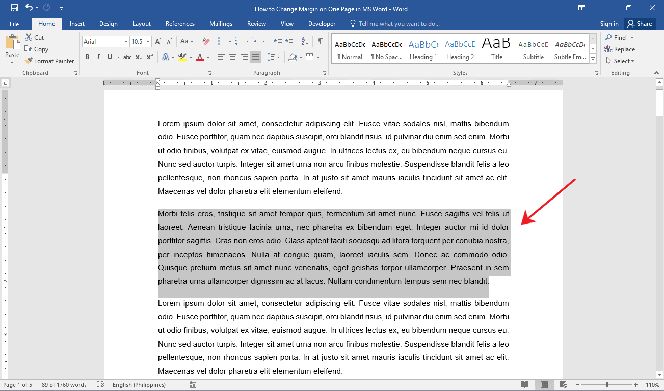 How to Change Margin on One Page in MS Word OfficeBeginner