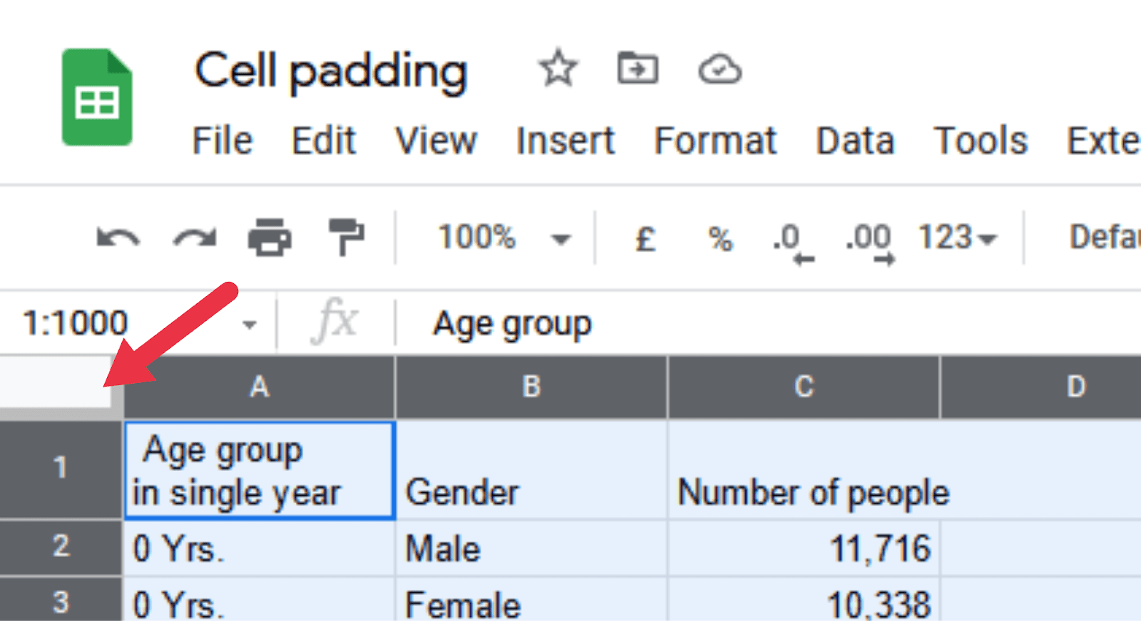 How to Change Cell Padding in Google Sheets OfficeBeginner