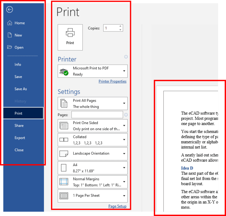 How to Print MS Word Document OfficeBeginner