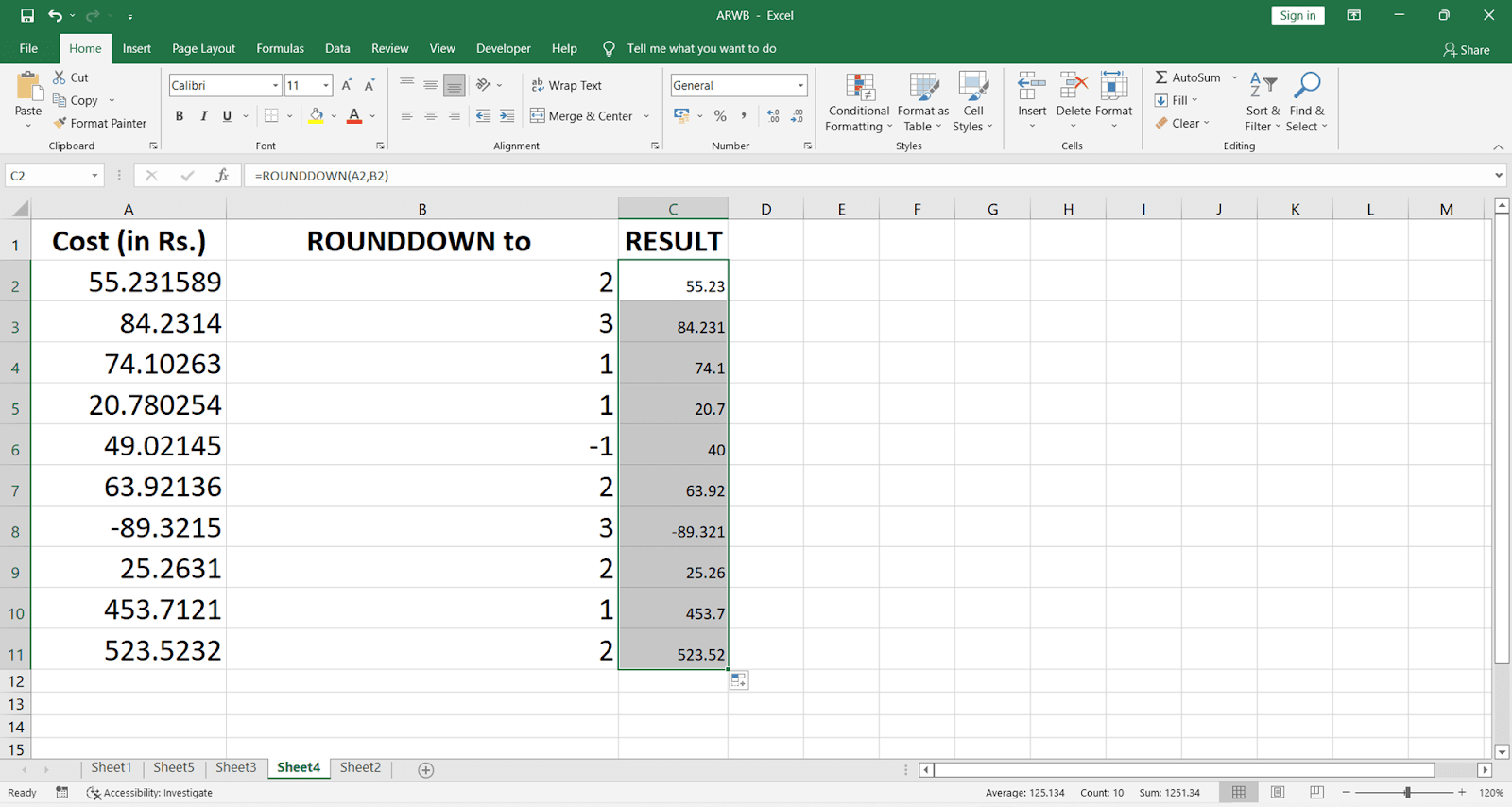 How to Round off Decimals in MS Excel OfficeBeginner