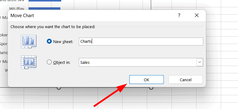 How to Move a Chart to a New Sheet in MS Excel - OfficeBeginner