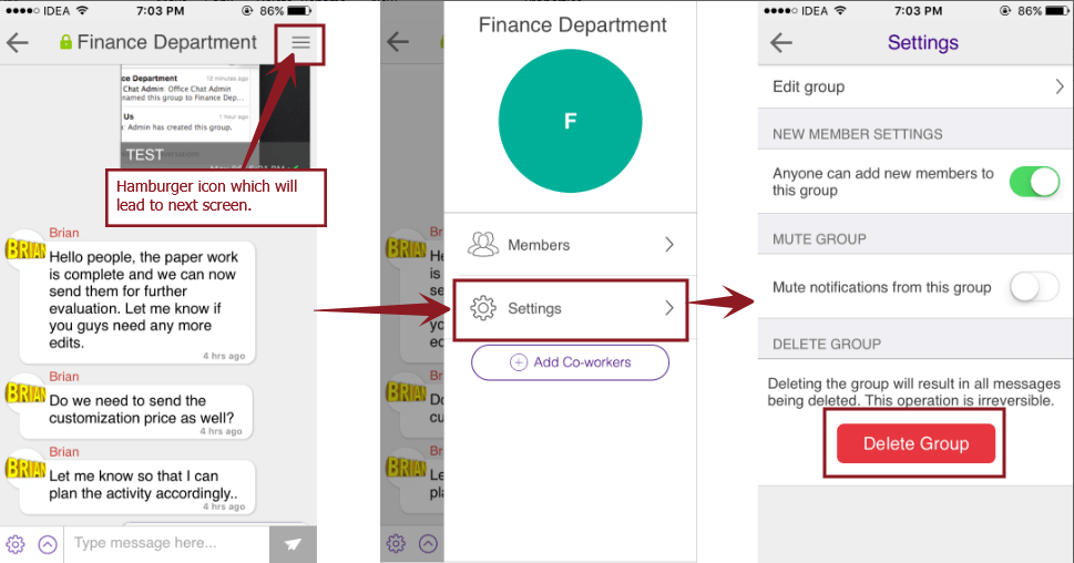How do I delete a group?