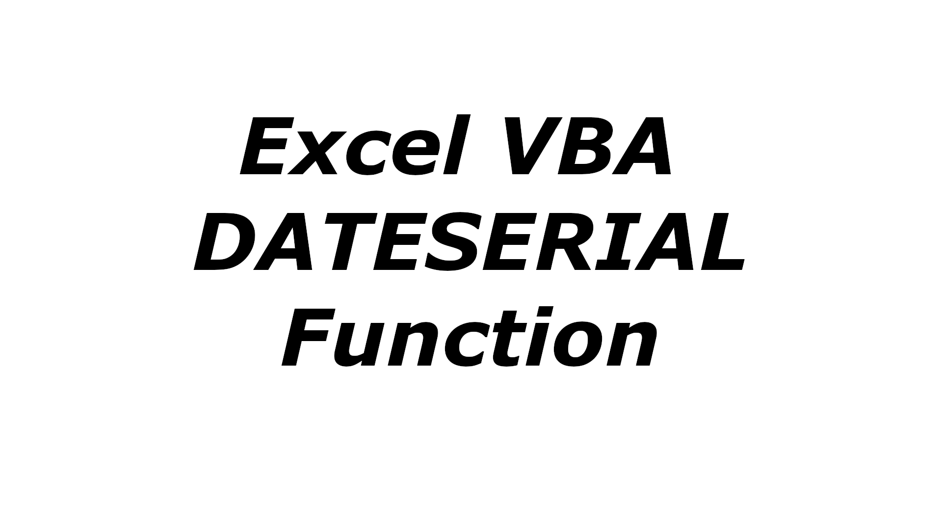 Dateserial Vba Function How To Create Date From Date Parts Officeinside Org