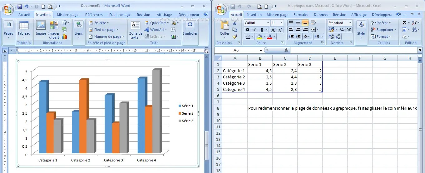 Les graphiques dans Word