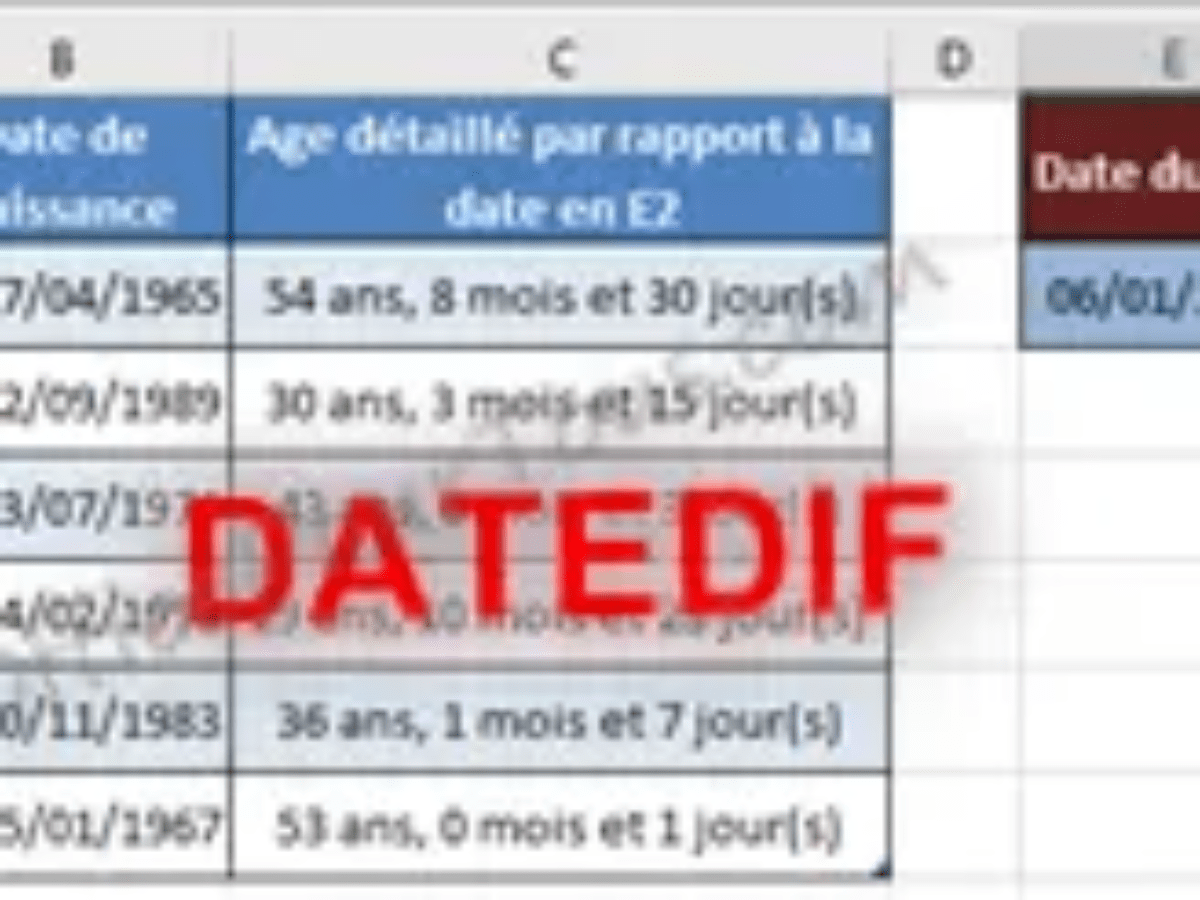 Découvrir 195+ imagen formule excel age selon date de naissance fr.thptnganamst.edu.vn