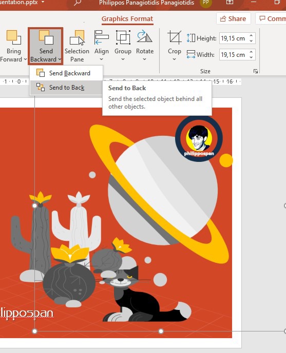 How To Bring An Object In Front or Send It Back in a Microsoft