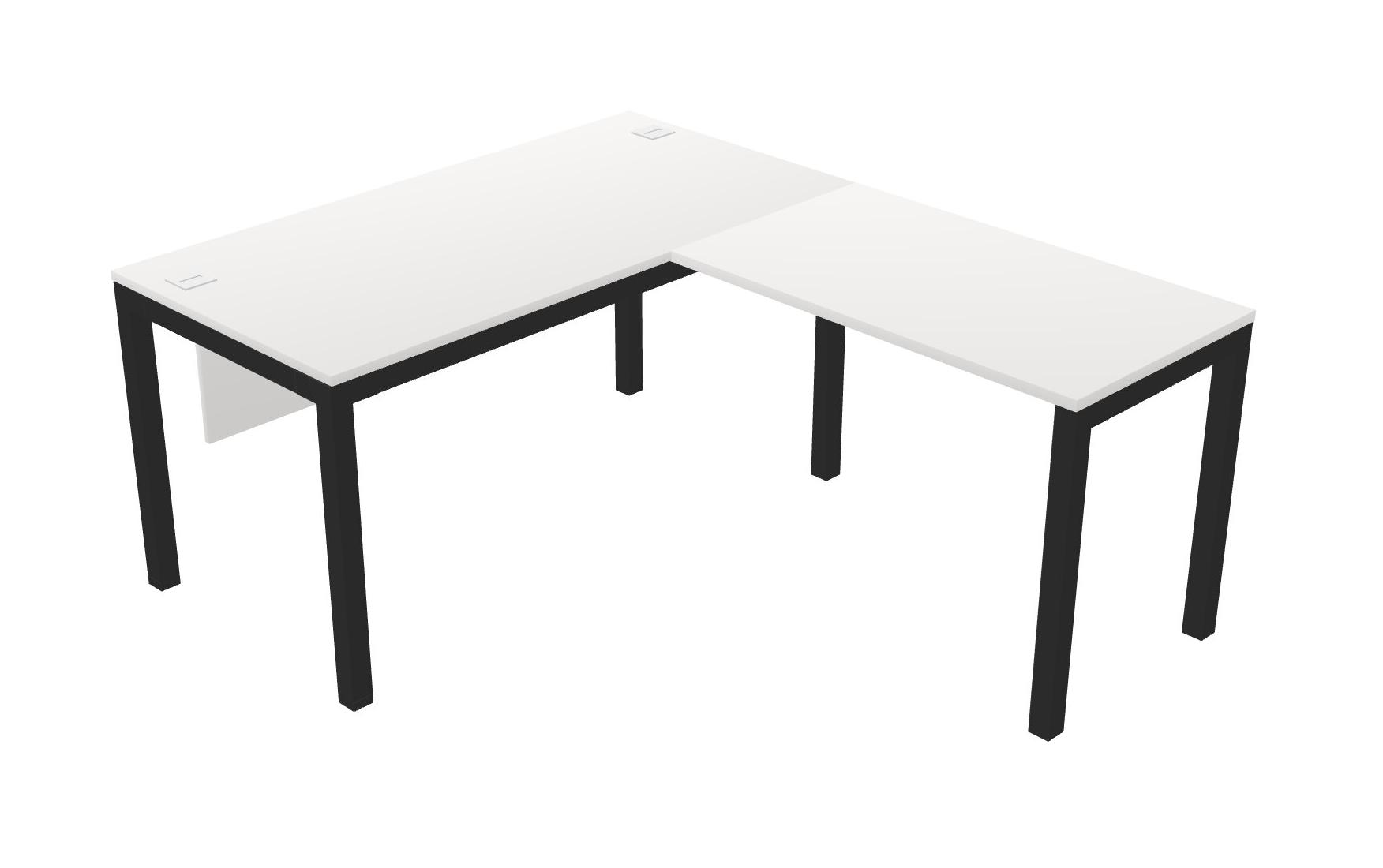 White LShaped Office Desk Modesty Panel For 1 Persons Officestock