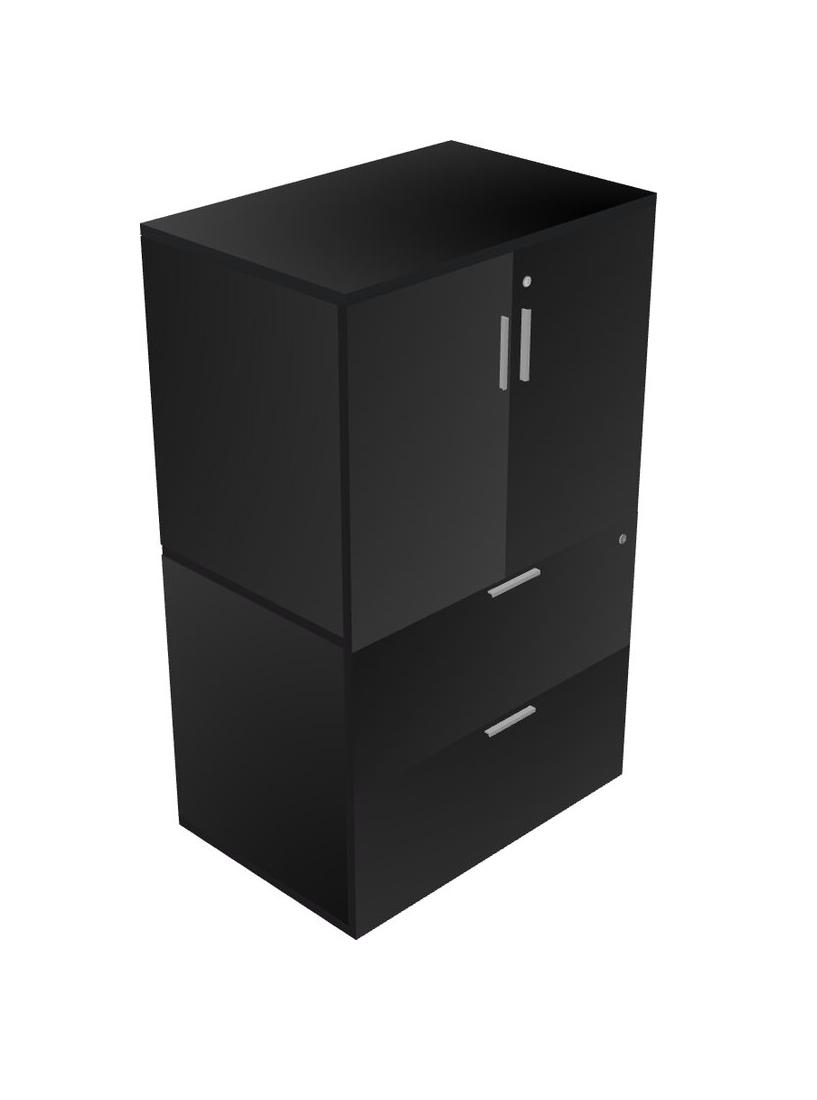 Black Office Storage + 2Drawer Lateral File Officestock