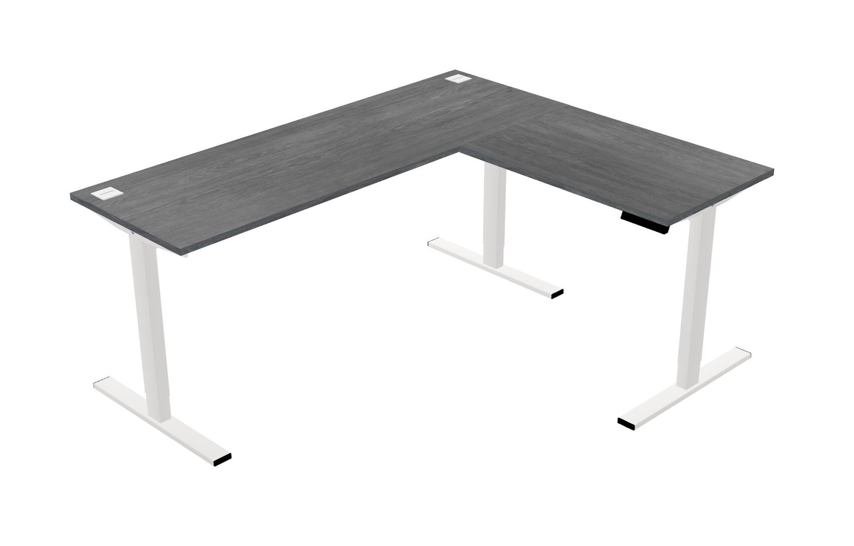 Grey Lshaped Height Adjustable SittoStand Desk Officestock Modern office furniture store