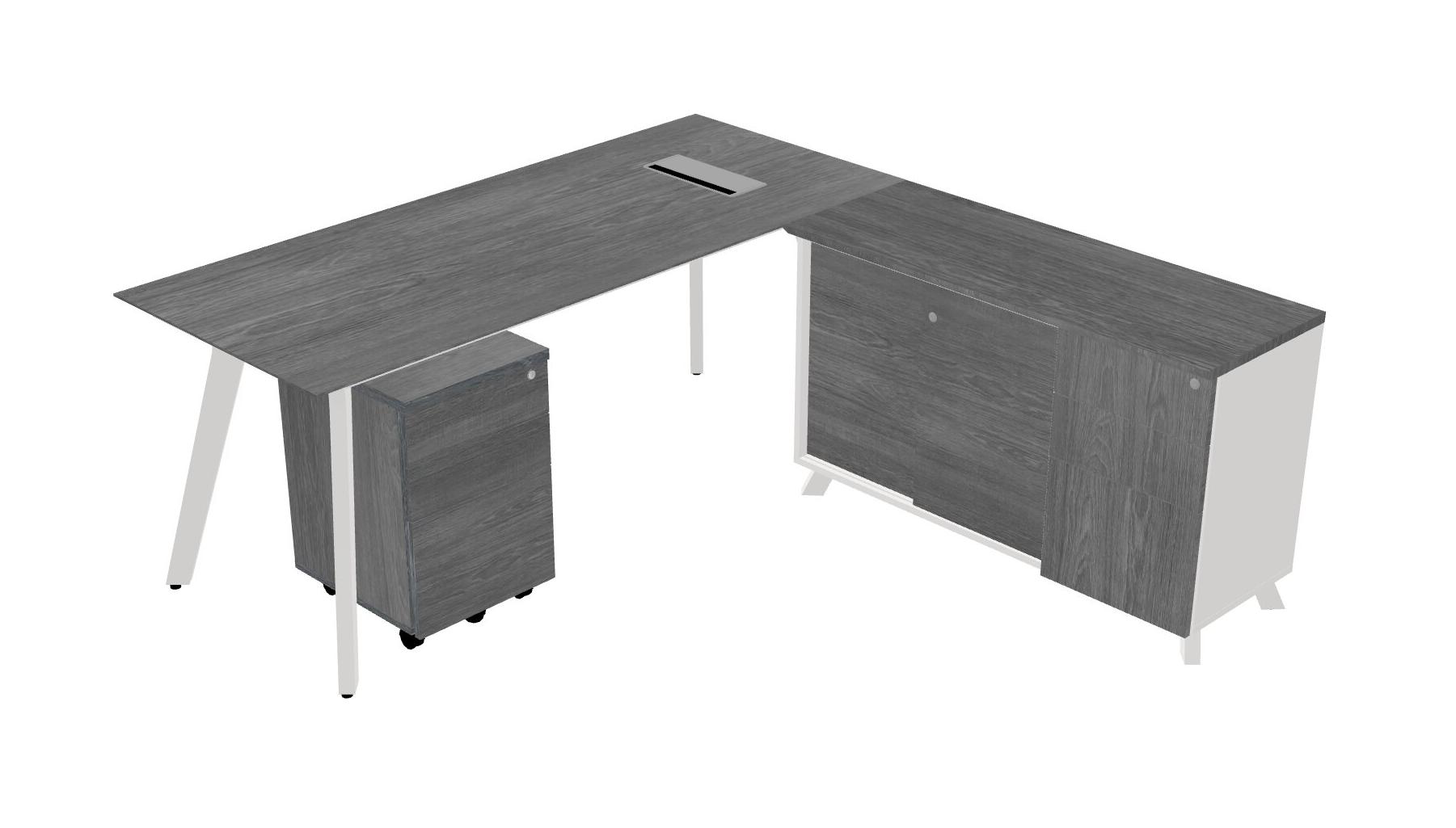 Slick Grey Lshaped Office Desk With Officestock Modern