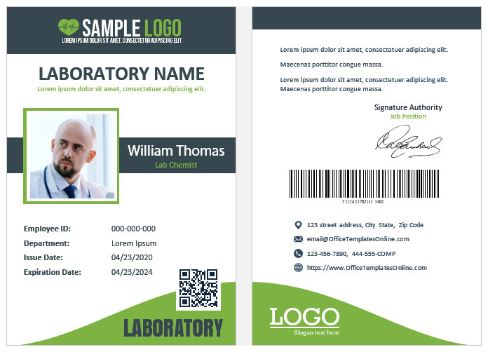 Free 12+ Hospital ID Card Templates & Formats for MS Word