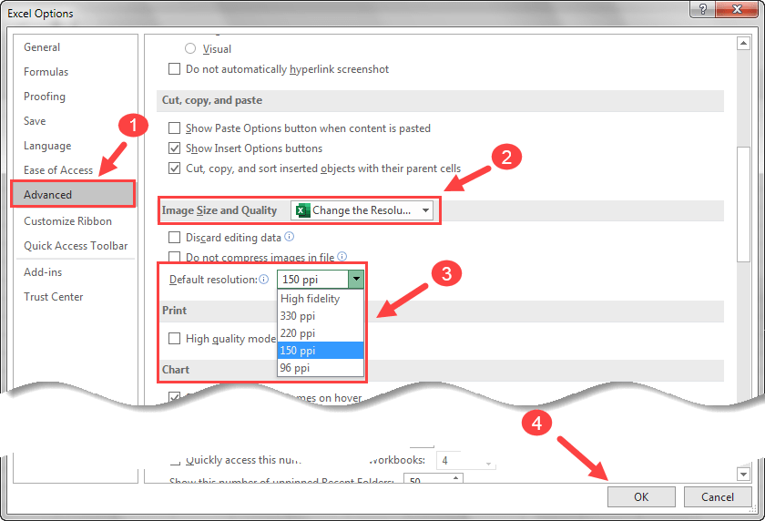 Change the Resolution of Microsoft Excel