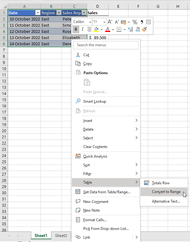 Why are Sort and Filter Grayed Out in Excel