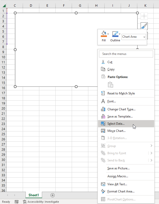 Charts are Not Showing in Excel