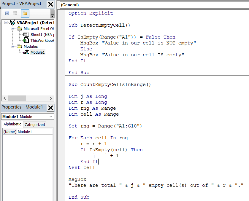 Detect If Range Is Empty in VBA