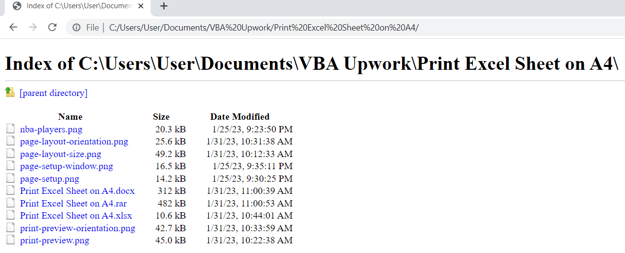Copy File Names in Excel From a Folder