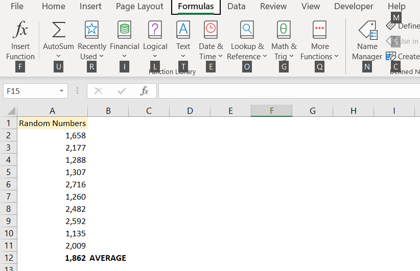 Average Formula Shortcut in Excel Excel Tutorial