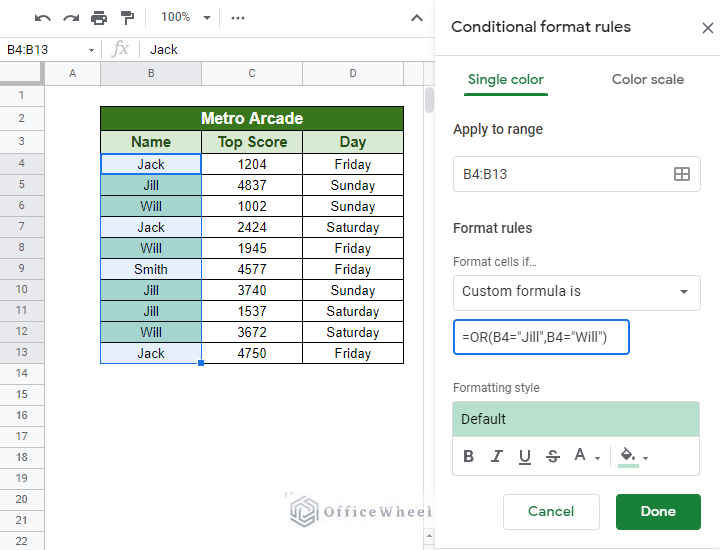 Conditional Formatting with Multiple Conditions Using Custom Formulas