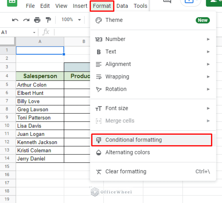 Using Conditional Formatting With Custom Formula in Google Sheets
