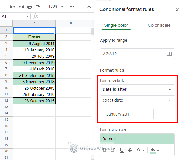 How to Use Conditional Formatting in Google Sheets OfficeWheel
