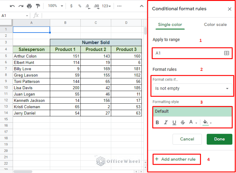 Using Conditional Formatting With Custom Formula in Google Sheets OfficeWheel