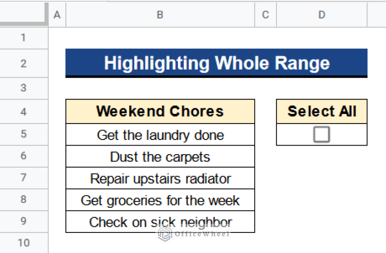 Conditional Formatting with Checkbox in Google Sheets